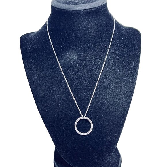 Epiphany Jacmel Sterling Silver & Diamonique Cubic Zirconia Circle Pendant (6021 - Picture 2 of 7